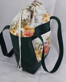 Duża torebka typu worek, butelkowa zieleń